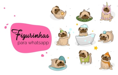 Como criar figurinhas para whatsapp: diferentes imagens de pugs